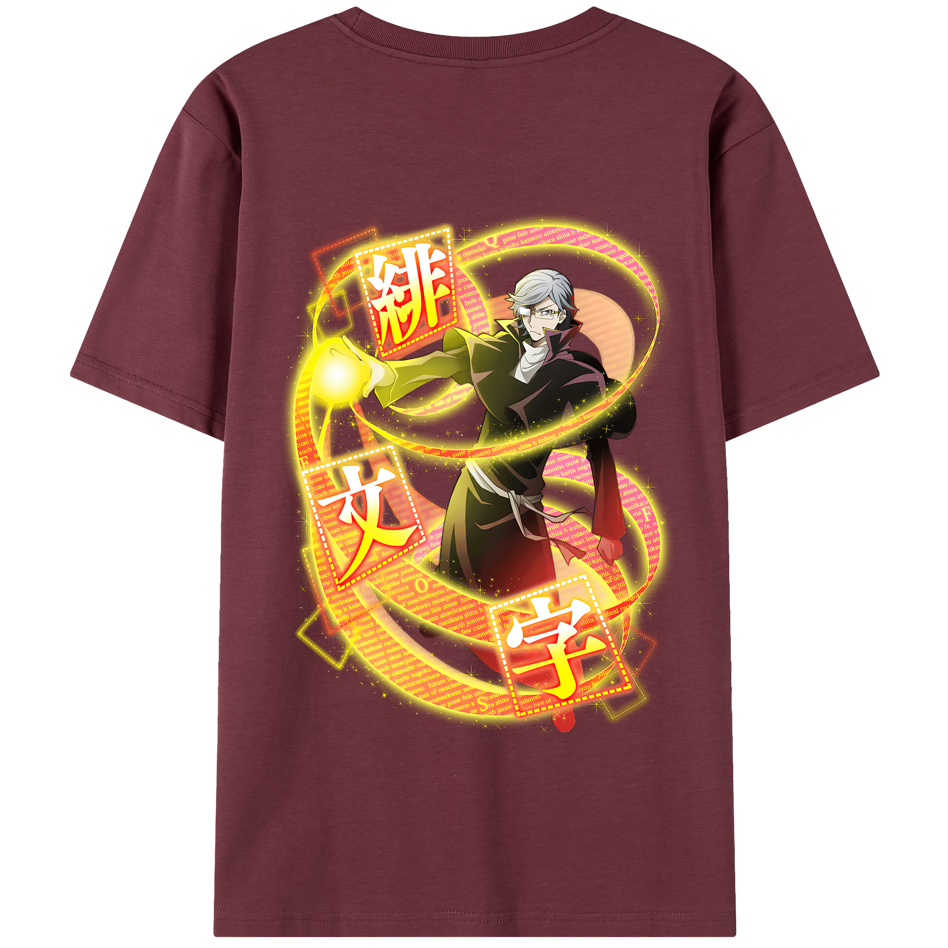 （画像用） 文豪ストレイドッグス Bungo Stray Dogs 綿100％半袖Tシャツ（背面プリント）